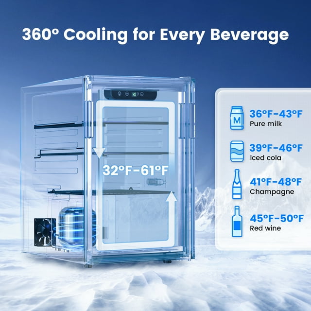 Simzlife 100-Can Beverage Refrigerator & Cooler with LED Light, Air Cooled Frost Free, 2.7 cu. ft Beverage Fridge for Home/Office/Bar