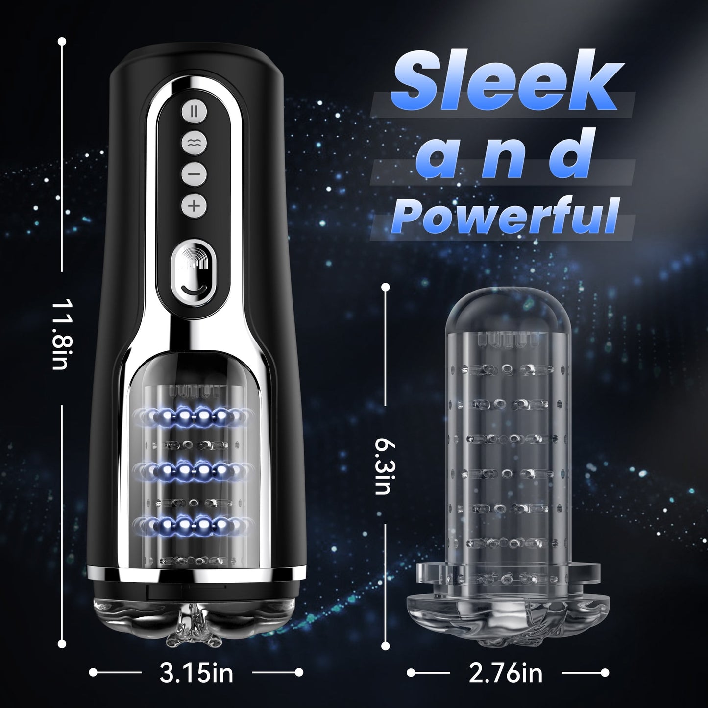 Automatic Male Masturbator,KERERO Male Masturbators Sex Toys for Men with 10 Thrusting & Vibrating Modes, Male Sex Toys Stroker Adult Toys with Texture, Pocket Adult Sex Toys