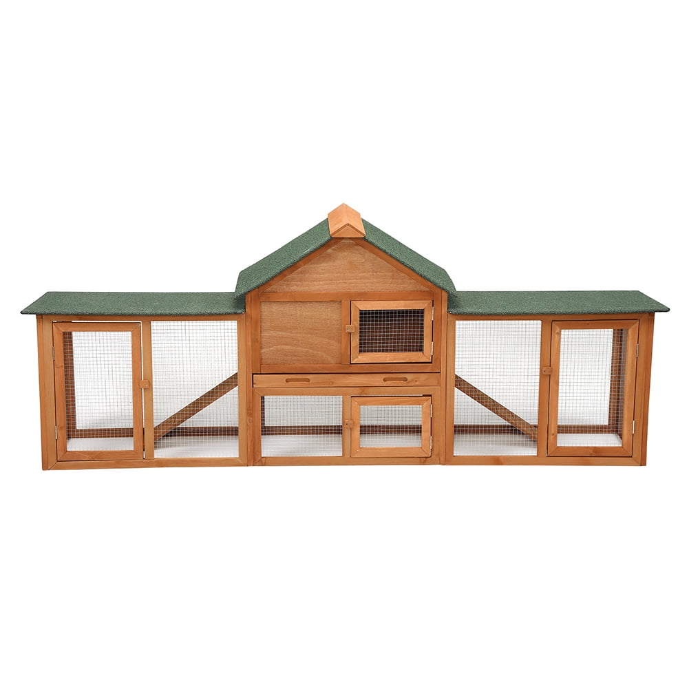 YYAo Rabbit Cage, Indoor Rabbit Cage, Outdoor Chicken Coop Rabbit Cage, Weatherproof Roof, with Tray and Runway