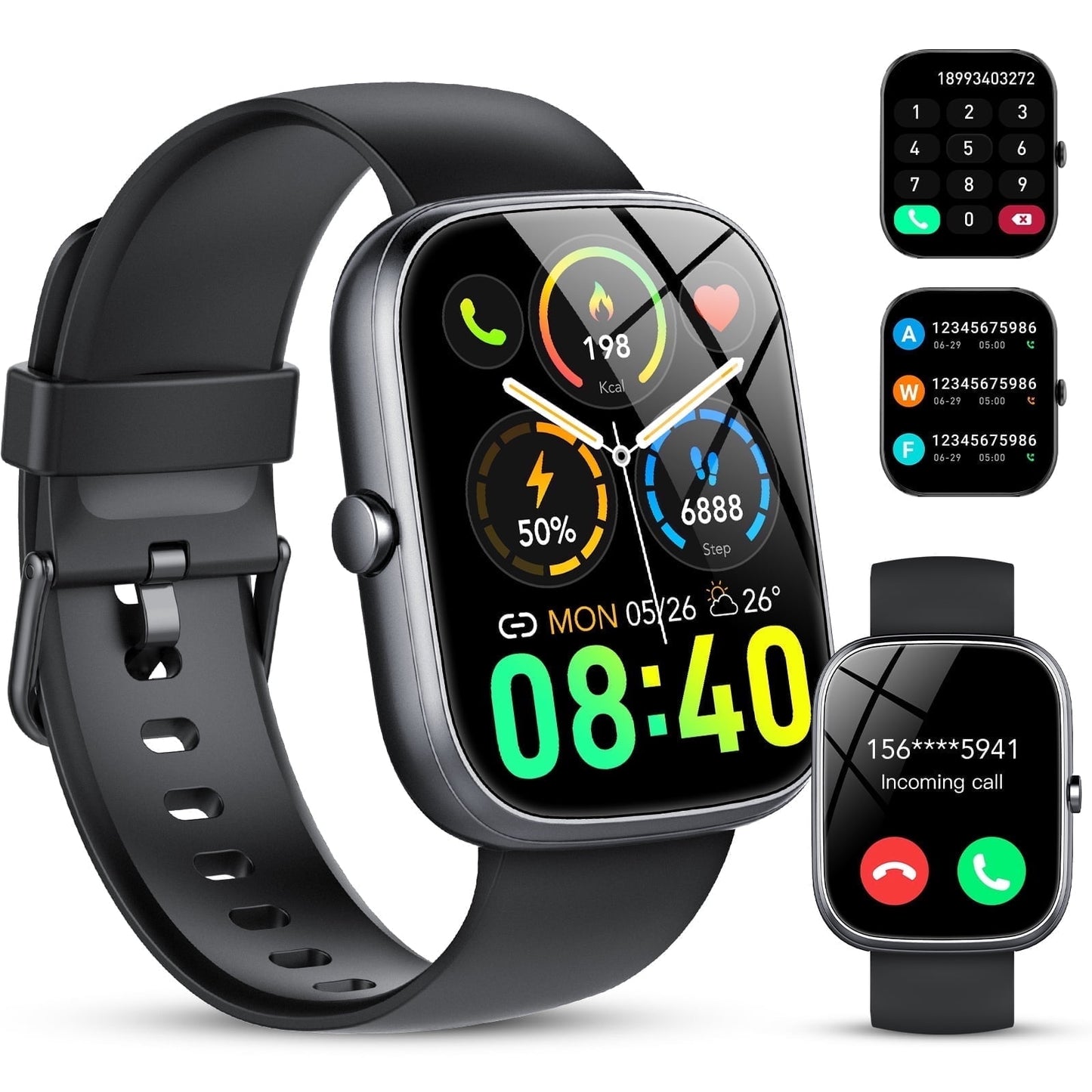 2025 NEW 1.91''HD Screen Smart Watch for Android and iPhone,Answer/Make Calls/100 Sports Modes/Message Reminder,IP68 Waterproof Outdoor Fitness Tracker Women Men,(Perfect for Holiday Gifts)