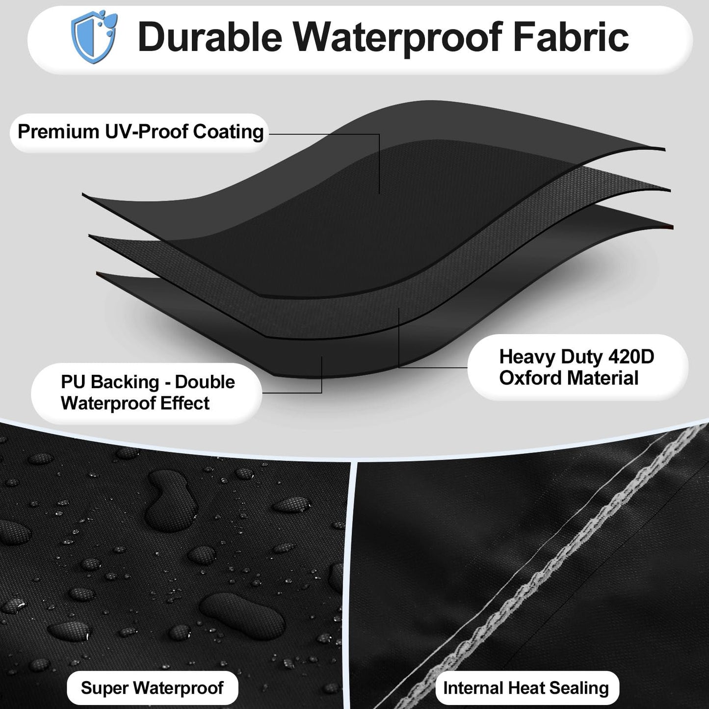 Sherry Waterproof Outdoor Patio Heater Covers with Zipper and Storage Bag, Dust-proof UV-Resistant Windproof Propane Heavy Duty Heater Cover for Standing Heater, 1 Pack, Black