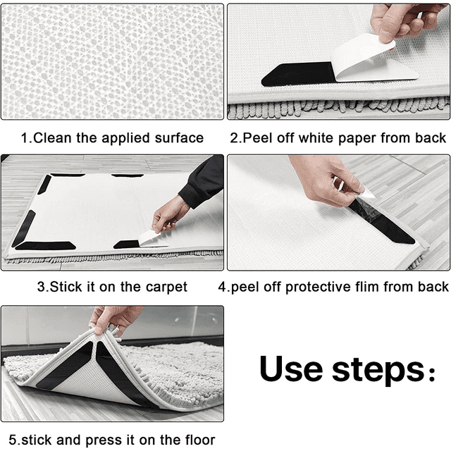SUGARDAY Non Slip Rug Gripper 20 PCS for Hardwood Floor Carpet Tile Rug Pad Carpet Tape Grippers