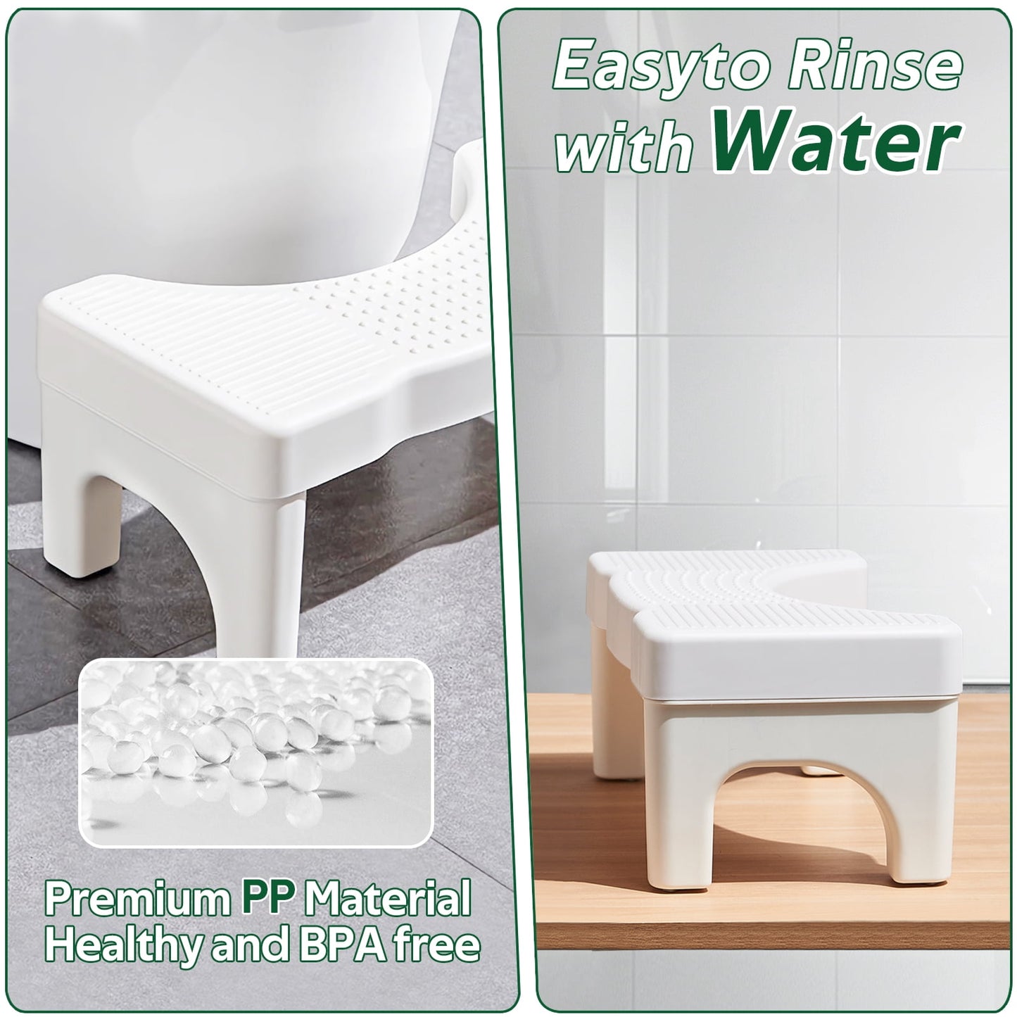 Toilet Stool Squat Adult, BUSATIA 7" Poop Stool Adult, Non-Slip Potty Stool for Kids, Squatting Toilet Stool for Pooping, Pooping Stool for Bathroom, Toilet Step Stool Foot Rest Stool
