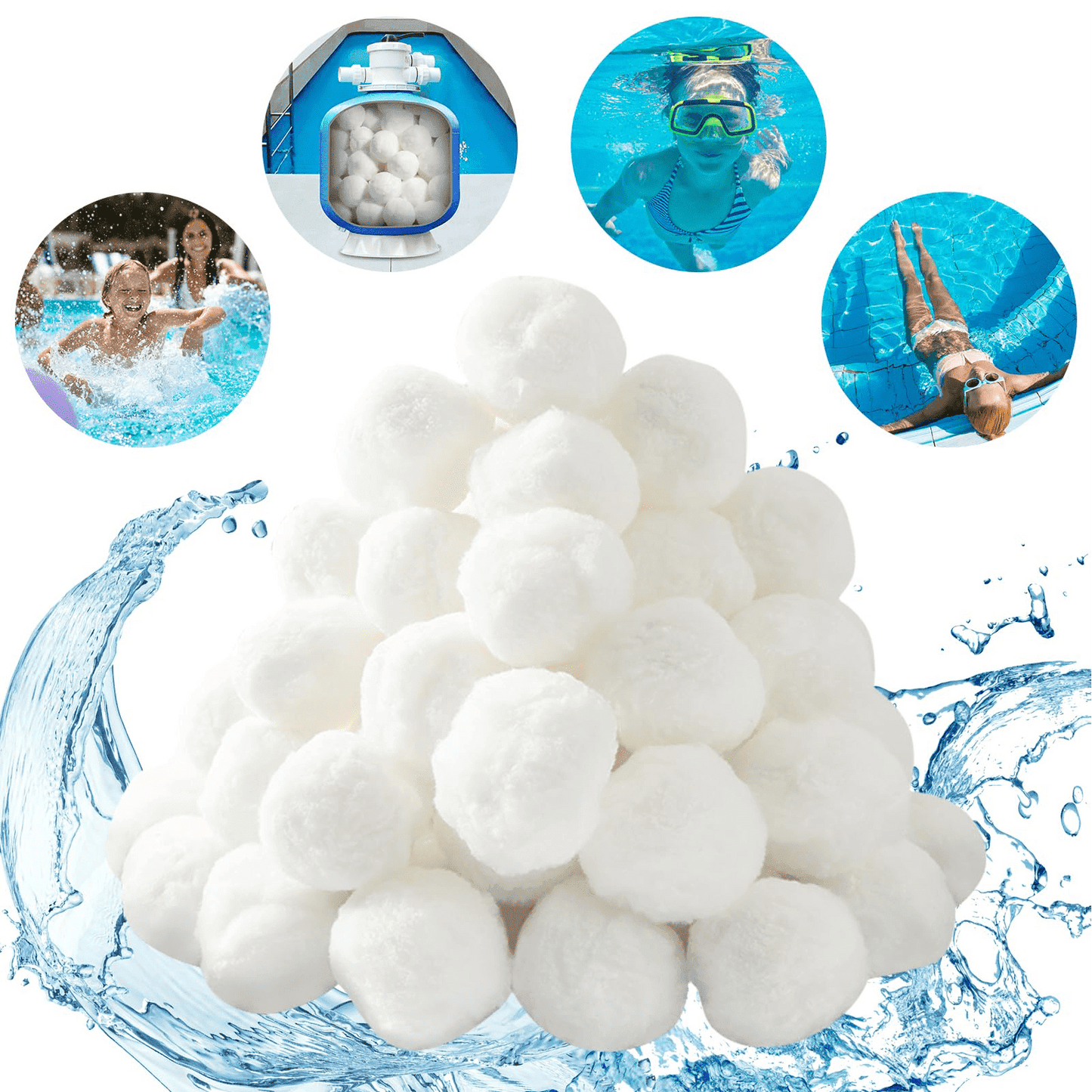 400g Pool Filter Ball for Sand Filter Pump for Above Ground Pool,Reusable Eco-Friendly Filter Balls Replace Pool Filter Sand (Equals 60 lbs Pool Filter Sand)