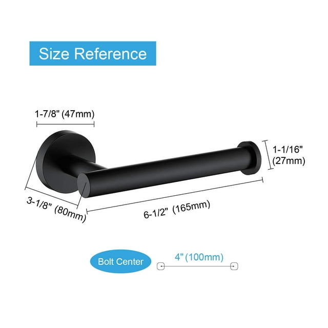 Toilet Paper Holder Self Adhesive - Kitchen Washroom Adhesive Toilet Roll Holder No Drilling for Bathroom Stick on Wall Stainless Steel Brushed - Black