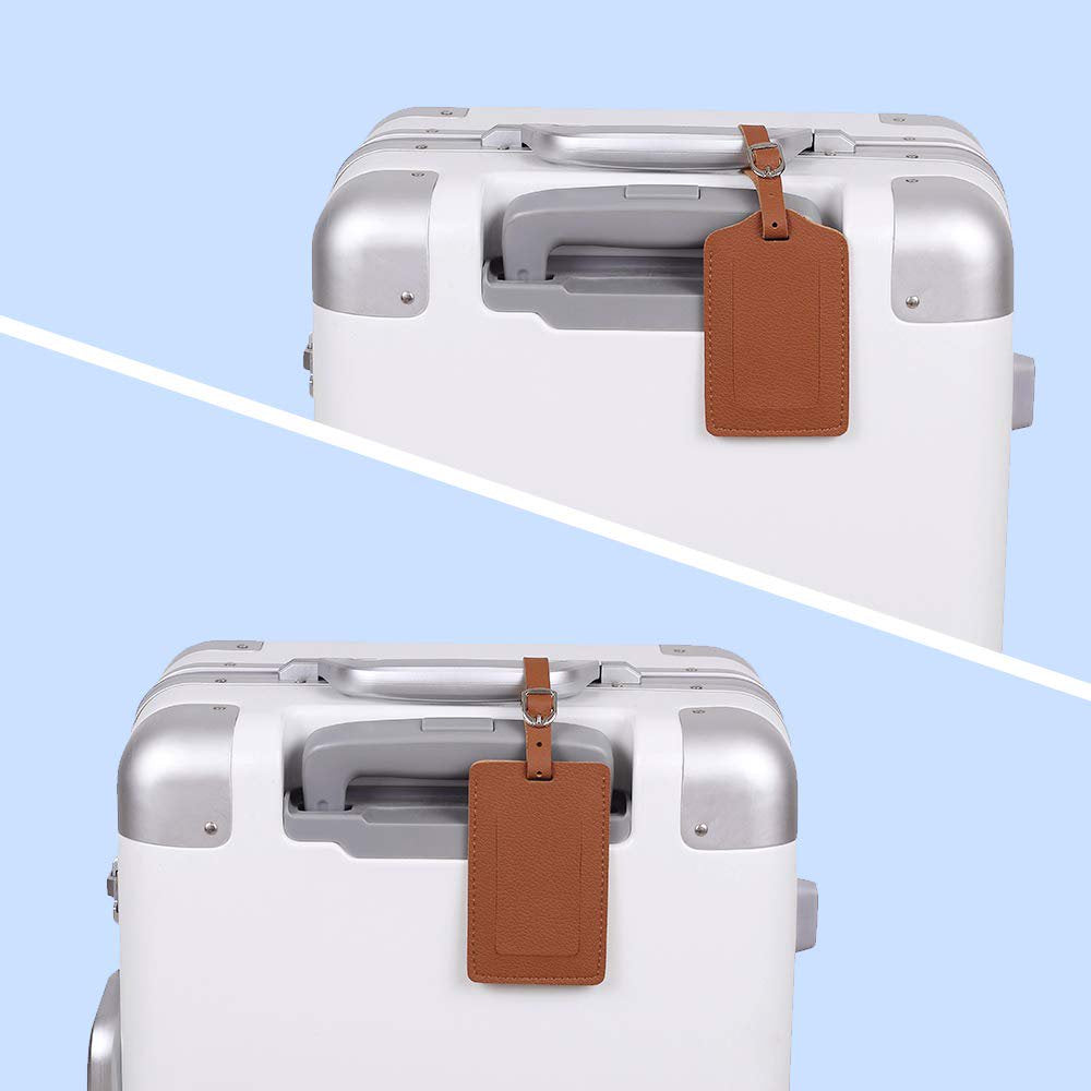 Sherry Genuine Leather Luggage Tag for Suitcases ID Tags Bag Tags for Luggage (4 Pack)