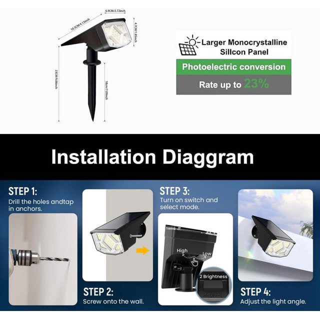 Solar Flood Lights with Motion Sensor and Remote Control, 6000K LED Dusk to Dawn Solar Light, Solar Street Lights Outdoor Waterproof