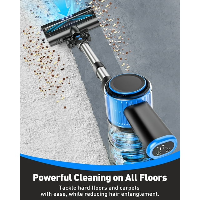 Cocbny Cordless Vacuum Cleaner, 28Kpa 8 in 1 Lightweight Stick Vacuum for Carpet Floor Pet Hair A27, Blue