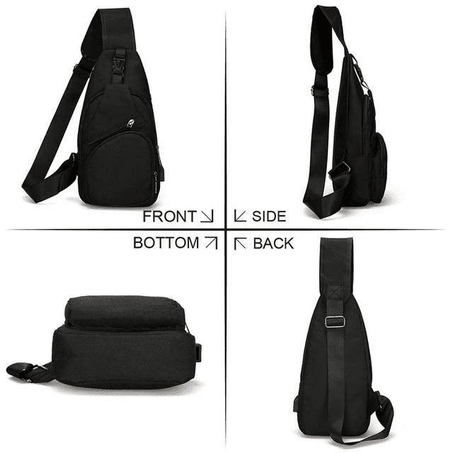 Suptree Shoulder Crossbody Sling Bag for Women Men - Sling Backpack Purse With Usb Charging Port for Adults