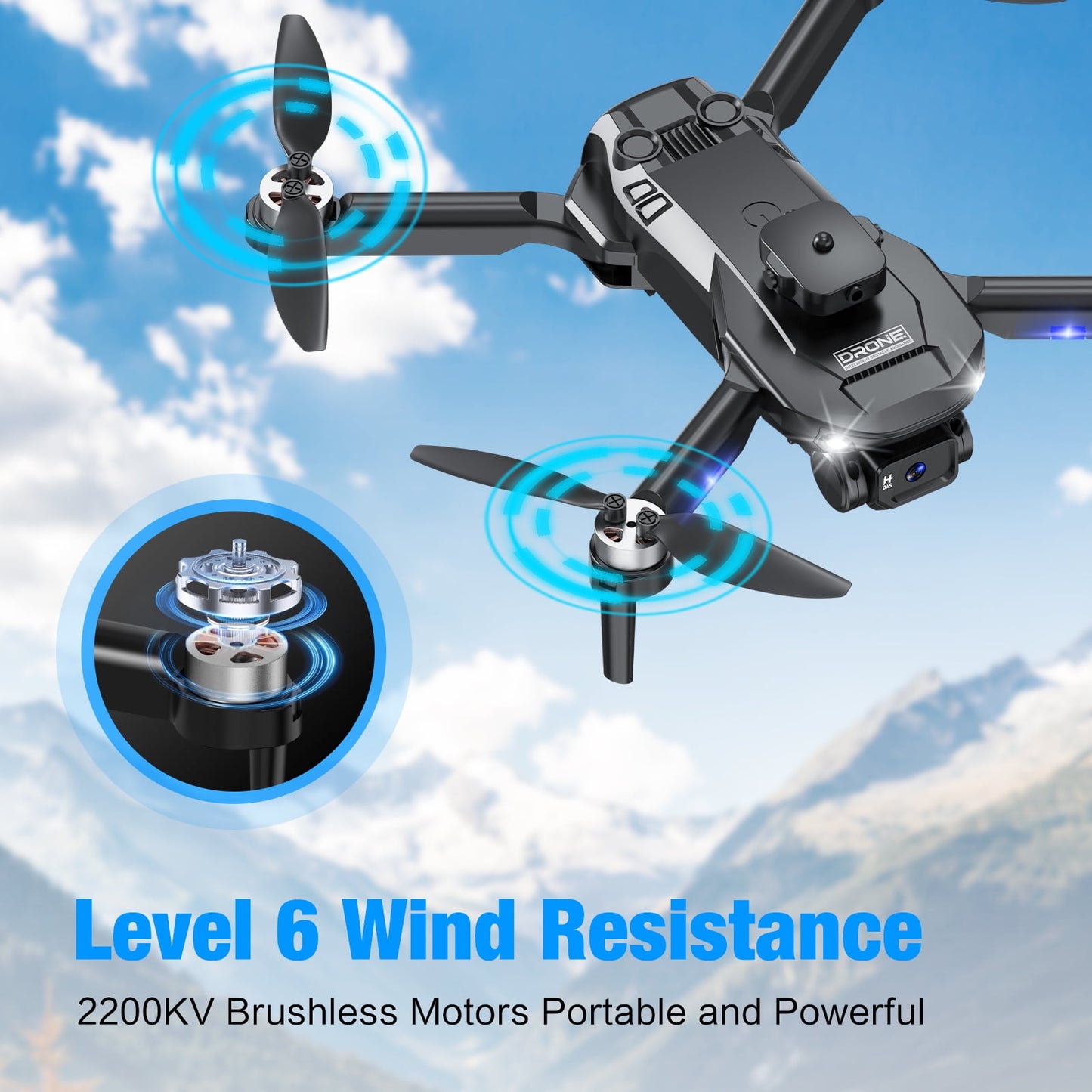 AUOSHI Drones with Camera for Adults 6K, 1080P FPV RC Quadcopter for Kids Beginners with 3 Batteries, Foldable, Brushless Motor, 3D Flips,One Key Take off/Land, Black