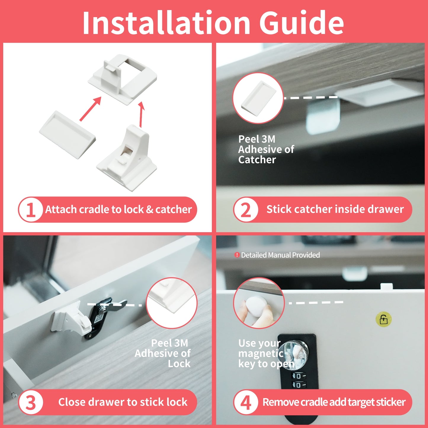 Magnetic Cabinet Locks Baby Proofing Cabinets-Magnetic Baby Proofing Cabinet Locks,Child Proof Cabinet Locks for Cabinets Drawers Doors for Back to School- No Tools Required-12 Pack and 3 Keys