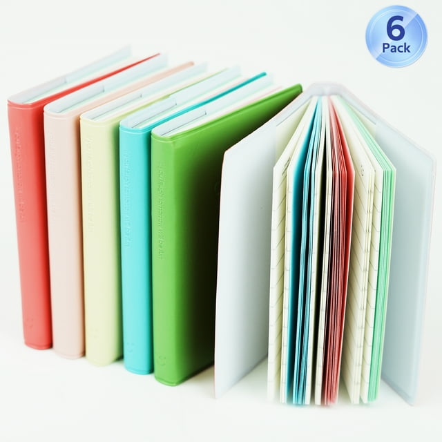 Qissep 6 Pack Mini Pocket Notebooks,Small Mini Notebook,100 Sheets,Total 200 Pages,for Note Taking,Memo,Work,3.15 x 3.94 inch,Multicolor