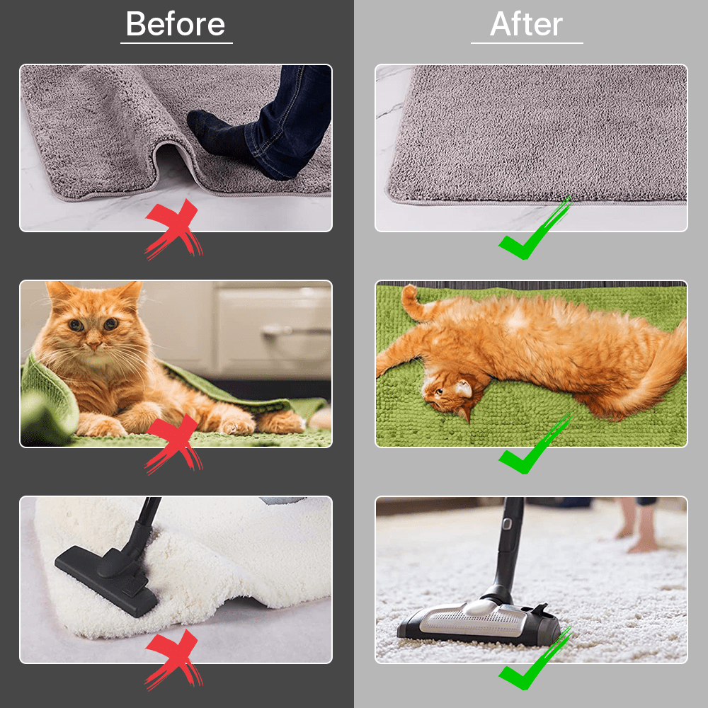 SUPTREE Non Slip Rug Gripper for Hardwood Floor Carpet Area Rugs Tile Rug Pad Carpet Tape Grippers 8 Pcs