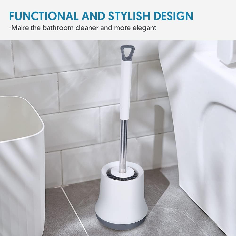 SUGARDAY Toilet Bowl Brush Cleaner and Caddy Holder Set Toilet Scrubber for Bathroom 1 Pack