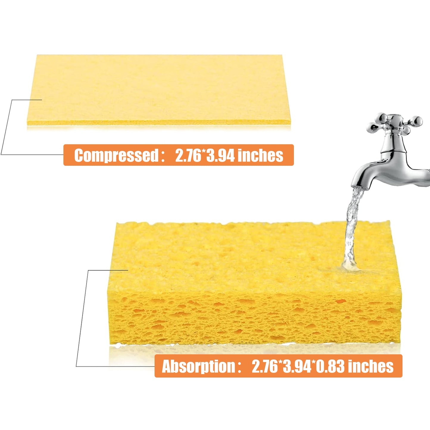 SUGARDAY 16 Pack Kitchen Sponges for Dishes Cleaning Non Scratch Compressed Sponges