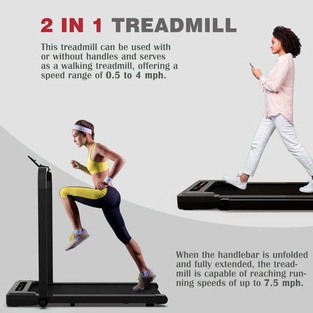 FLIMDER Walking Pad, Sturdy & Durable Under Desk Treadmill, Folding Treadmill with 300LBS Capacity, Beautifully Designed Installation-Free Treadmills for Home Small, Bluetooth Speaker