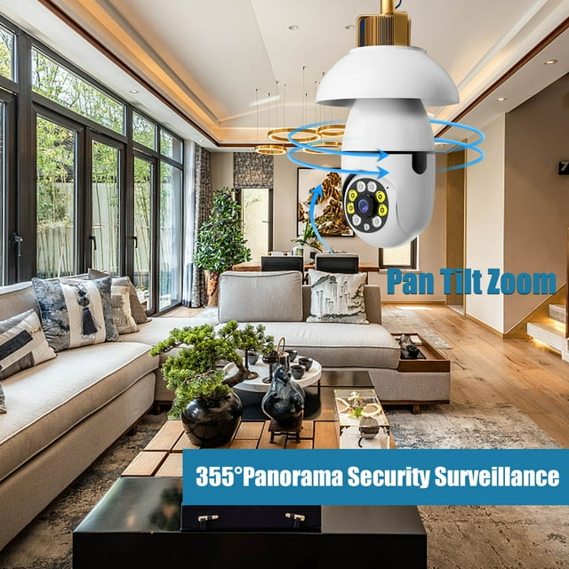 BCOOSS Security Camera Wireless WIFI Light Bulb for Home Outdoor with Night Vision 1080 HD 2 Pack