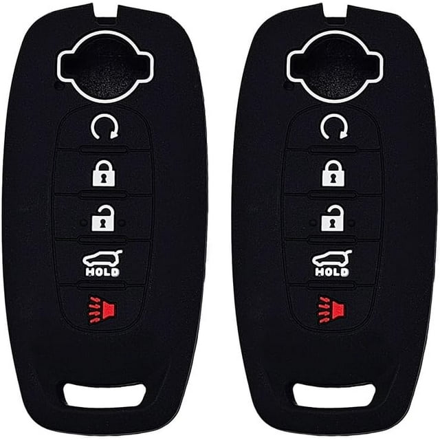 Autobase Silicone Key Fob Cover for 2023 2024 2025 Nissan Rogue Pathfinder Sentra | Rubber Remote Key Fob Protector Case with 5 Buttons - Black - 2 Pcs