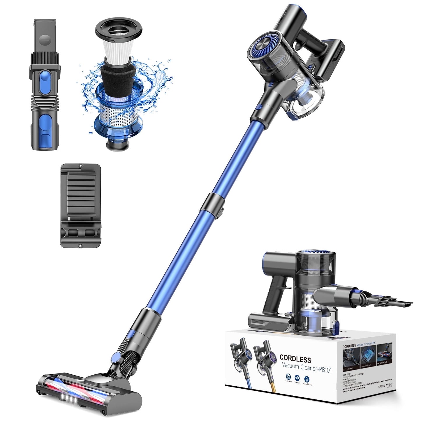 Bossdan Cordless Vacuum, Lightweight Stick Vacuum Cleaner for Hardwood Floor