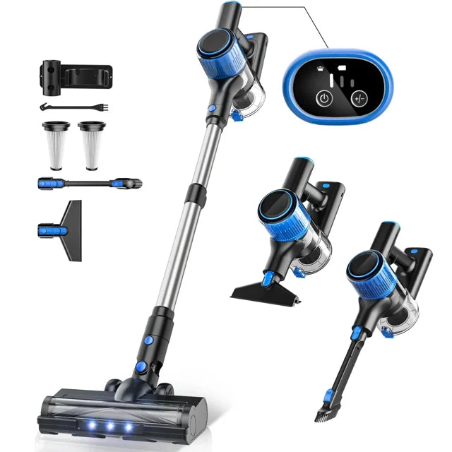 Cocbny Cordless Vacuum Cleaner, 28Kpa 8 in 1 Lightweight Stick Vacuum for Carpet Floor Pet Hair A27, Blue