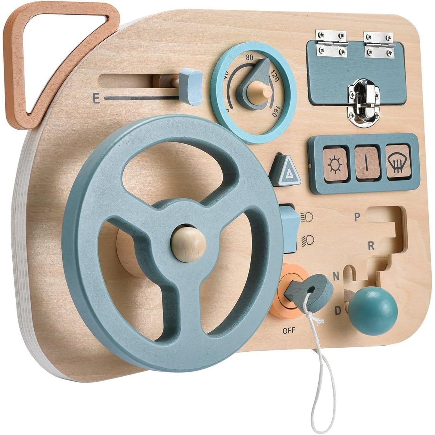 2 Year Old Boy Toys Kit for Kids Accessories Home Busy Board Montessori Toy Wooden Car Steering Wheel