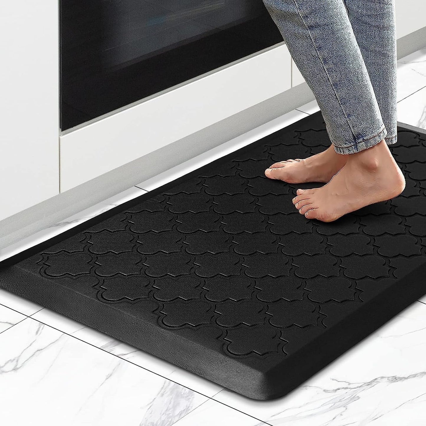 GALMAXS7 Kitchen Mat Anti Fatigue Cushioned Mat Black Kitchen Rug Memory Foam Ergonomic Rug 17"x 29"