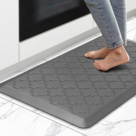 GALMAXS7 Kitchen Mat Anti Fatigue Cushioned Mat Gray Kitchen Rug Memory Foam Ergonomic Rug 17"x 29"