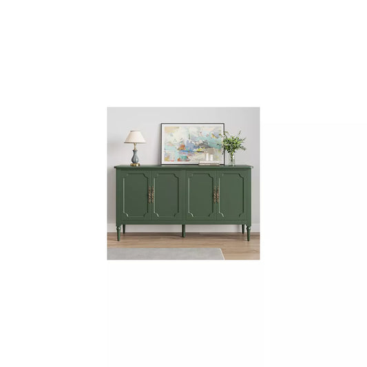 Heynemo Sideboard Buffet Cabinet with Storage, 58'' Mid Century Modern Crendenza Accent Cabinet with 4 Doors and Adjustable Shelves