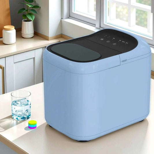 Geek Chef Ice Maker Countertop, 33 lbs Portable Ice Machine with Self-Cleaning & UV Disinfection, One-Click Operation, for Kitchen,Office, Blue