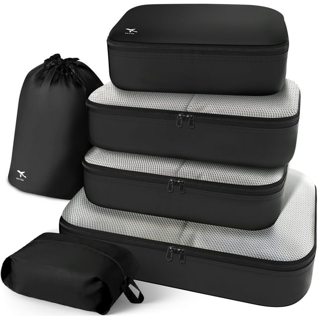 HOTOR 6 Pieces Packing Cubes for Travel Essentials, Space-Saving Suitcase Organizer