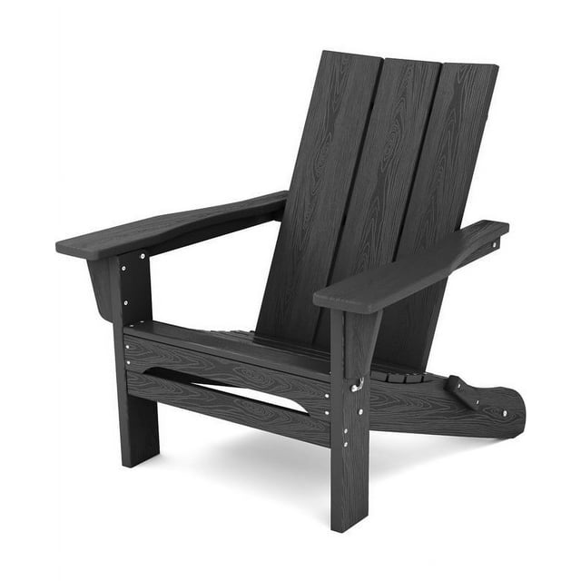 JUSTLET Outdoor Patio Chair, Folding Adirondack Chair, Black