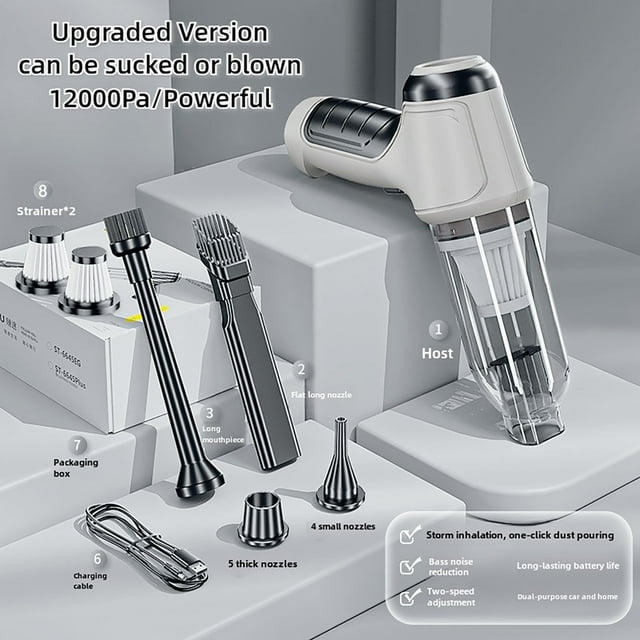 Juyafio Car Vacuum Cleaner,Cordless 120W/12000PA Powerful Sutions Multi functional Handheld Vacuum Lightweight for Car,Home