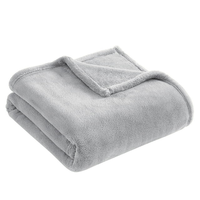 Juyafio Luxury Flannel Fleece Throw Blankets Light Gray - 330 GSM - Soft Lightweight Cozy Plush Fuzzy Blanket Microfiber,50x60 inches