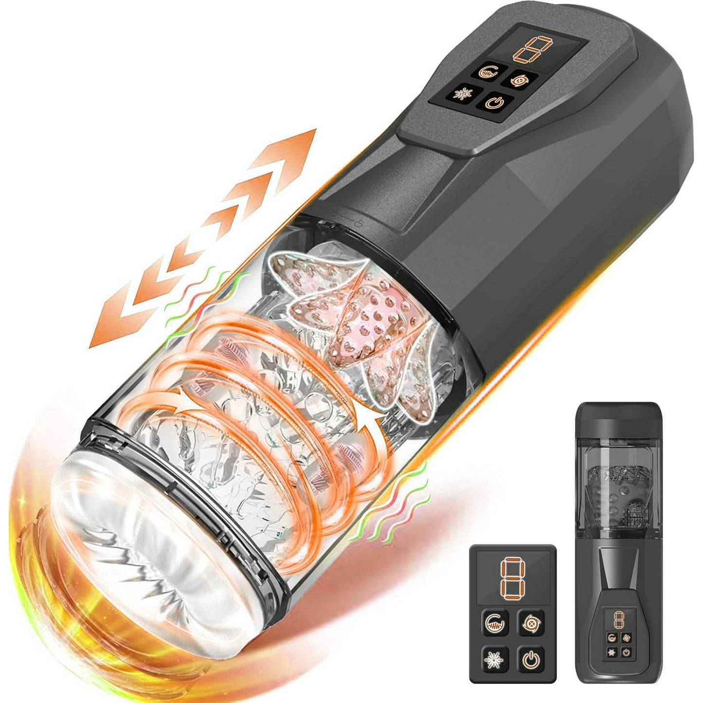 KERERO Automatic Male Masturbator with 7 Vibrating & Rotating & Thrusting & Licking,Male Masturbator Stroker for Men,3D Textured Waterproof Male Adult Toys