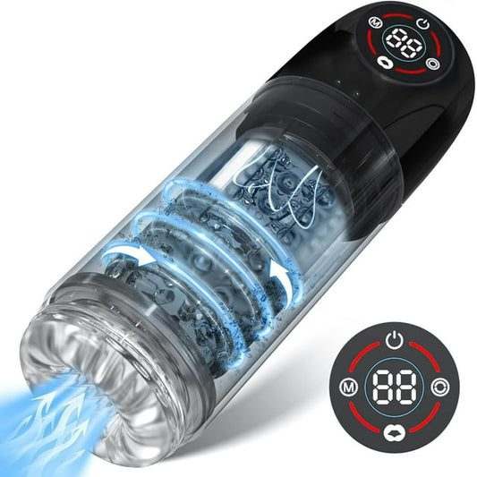 KERERO Automatic Male Masturbator Adult Toy with 7 Sucking, 7 Rotating , 7 Licking Modes & LCD Display,Male Masturbator Cup Stoker for Men,Adult Sex Toys for Men