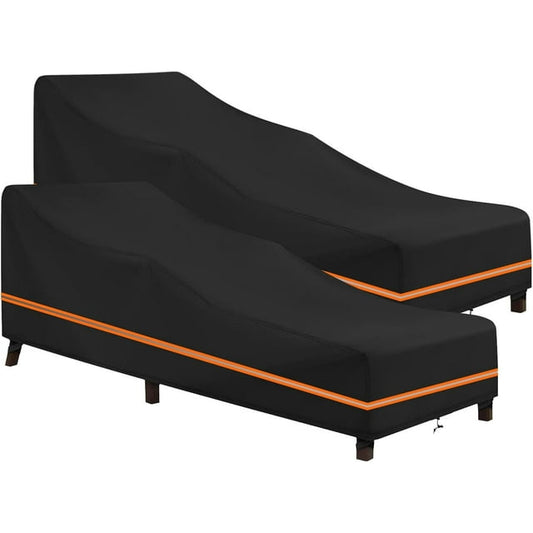 LCGOD Chaise Lounge Cover, Patio Lounge Chair Cover Waterproof and UV Resistant, Heavy Duty Outdoor Furniture Covers for Garden Sun Lounger, 79W x 30D x 28H inch, 2PCS