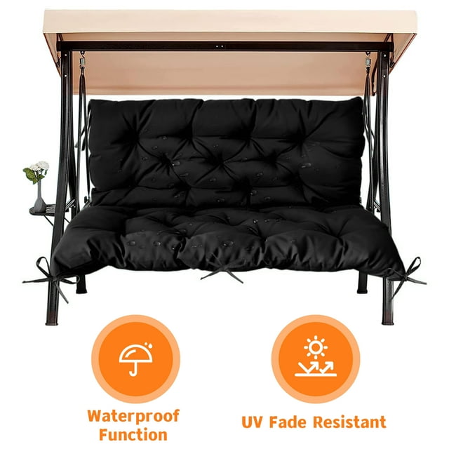 LCGOD Porch Swing Cushions, Outdoor Bench Cushions with Backrest, Waterproof and Fade-Resistant Replacement Swing Cushion for Outdoor Furniture Patio Backyard Garden, 60x40x4 Inches