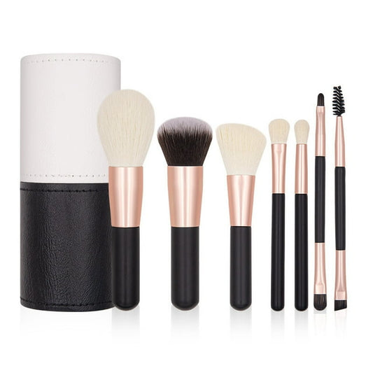 Mini Makeup Brush Set, Super Soft Hair Loose Powder Blush Brush Eyeshadow Blur Brush Beauty Tools, Portable Cylinder