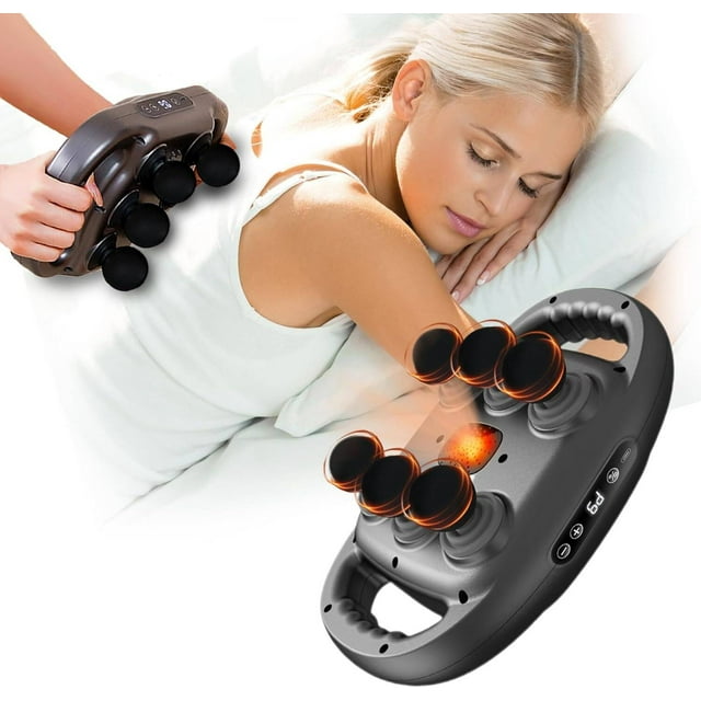 Morfone 6 Head Massage Gun Deep Tissue with LED Screen, 9 Modes & 9 Levels, Electric Massager for Legs, Arms, Waist, Back, Buttocks, Full Body Muscle Pain Relief, Ideal Gifts for Women, Men, Mom, Dad