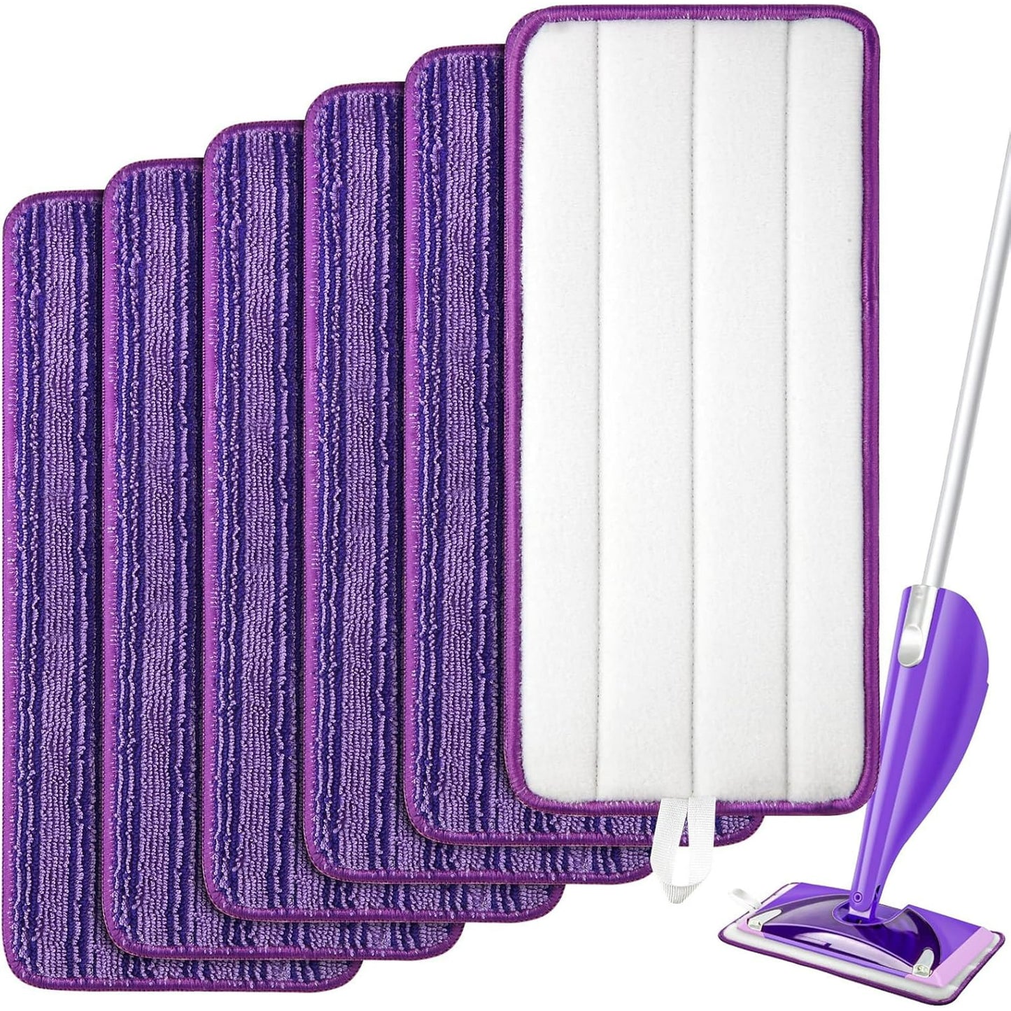 OPCUS Reusable Mop Pads Compatible with Swiffer Wet Jet, 6 Pack Wet Jet Refills Pads Microfiber Replacement Pads for Hardwood Floor Cleaning