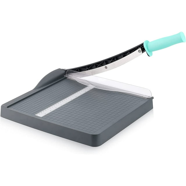 Paper Cutter, Paper Trimmer with Safety Guard, 12" Cut Length Paper Slicer with 16 Sheet Capacity Paper Cutting Board for for Crafting, Classroom and Office
