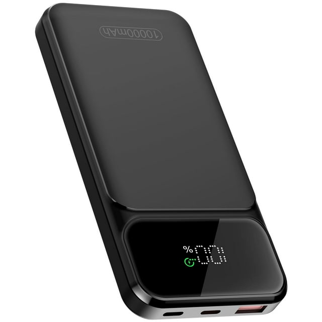 Power Bank 10,000mAh 22.5W Power Bank Fast Charging, PD3.0 QC4.0 PD20W Mini Portable Charger, USB-C Input/Output, LED Digital Display Slim Powerbank for Smartphones Tablets and More, Black (2024)