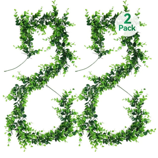 Qissep 2 Pcs Fake Hanging Plants,UV Resistant,Artificial Plants for Home Wedding Party,Indoor Outdoor Wall Home Decor,5.91 ft