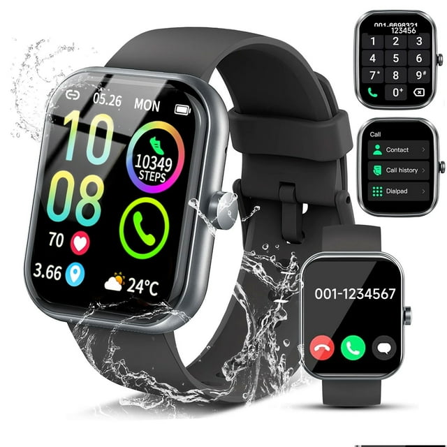 Smart Watch for Men Women, 1.96" Fitness Activity Tracker with 110+ Sport Modes, IP68 Waterproof Smartwatch(Answer/Make Call) for Android iOS Phone, Perfect Gift for Holidays