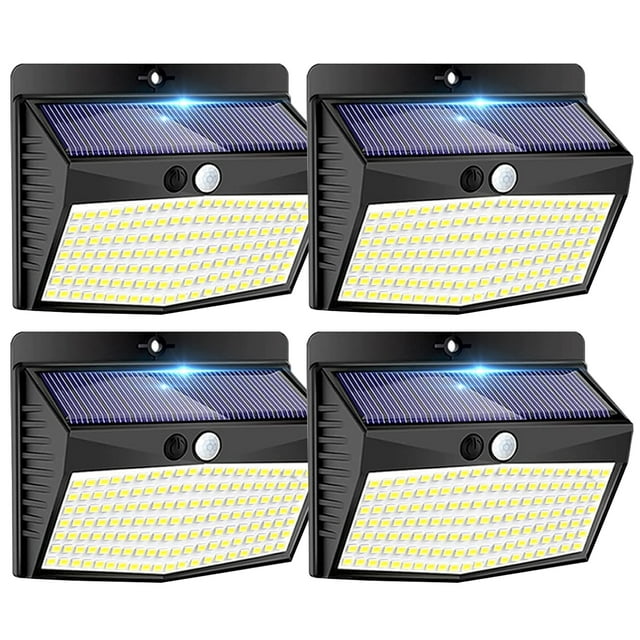 Solar Outdoor Lights, 138 LED Solar Motion Sensor Lights with 3 Lighting Modes Solar Wall Lights Waterproof Solar Powered Lights for Garden Fence Yard Deck Garage 4 Packs