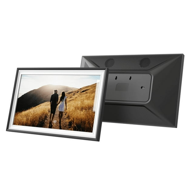 TEMASH 15.6" Smart Digital Picture Frame with Black/White Frame, 32GB WiFi Touchscreen Auto-Rotate, Frameo Compatible