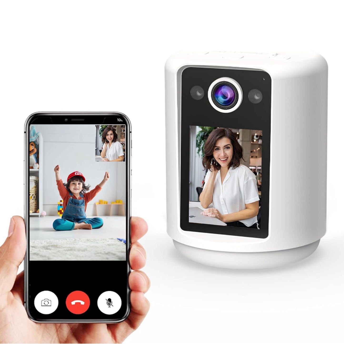 Video Call Security Camera Indoor with 2.4 inch HD Screen,Baby Camera Monitor,Video Baby Monitor,