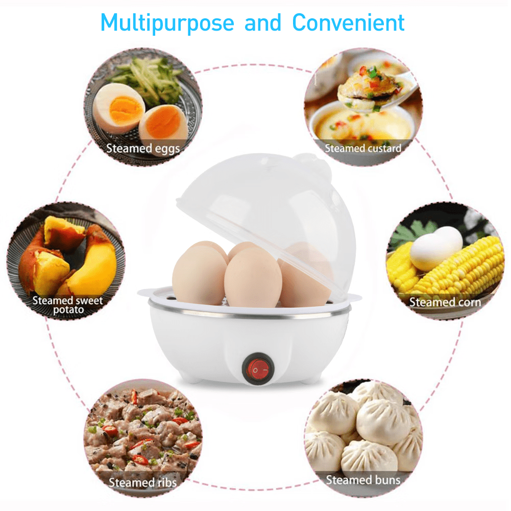 SUGARDAY Egg Cooker with Auto Off Rapid Egg Boiler Electric 14 Egg Capacity Hard Boiled Egg Cooker Microwave White