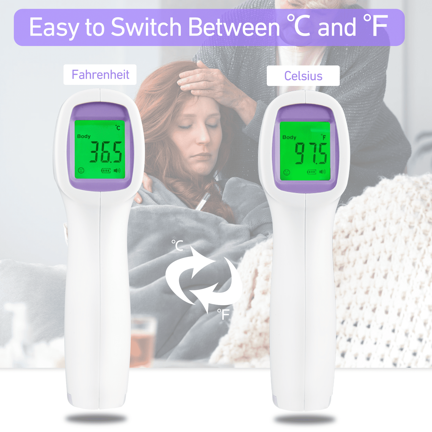 SUPTREE Non-Contact Digital Infrared Forehead Thermometer for Baby Body