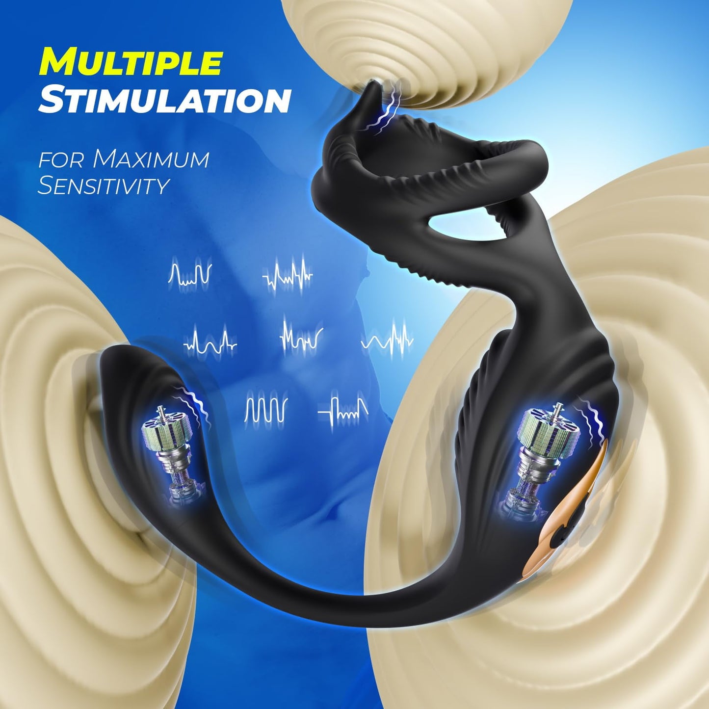 Vibrating Anal Plug Vibrator, 7 Vibration Male Sex Toys for Men Anal Vibrator with Bullet, Prostate Massager Adult Toy, Remote Control Penis Ring Vibrators Couple Sex Toys, Adult Toys for Men